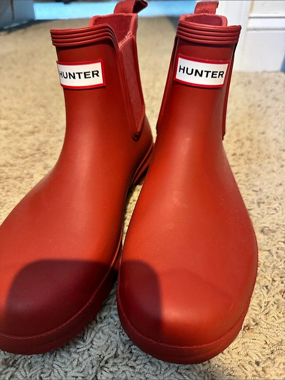 Hunter Original Chelsea Boots Red Rain Boots